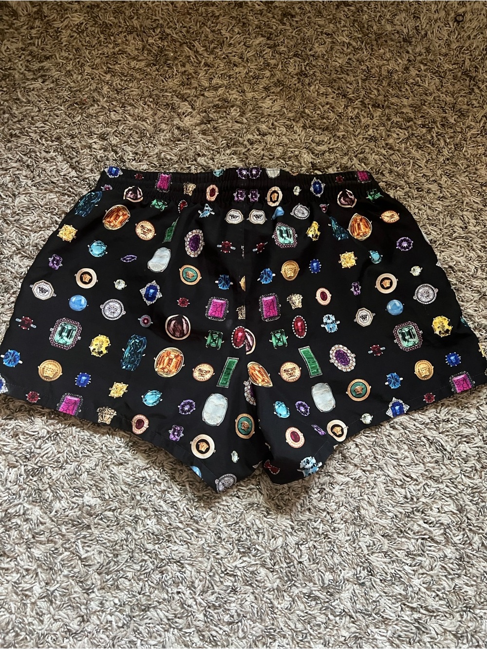 Versace Black Jewel-Print Athletic Shorts - Picture 2 of 6